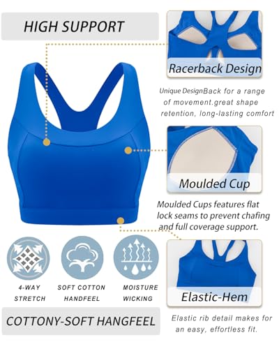 Image of RUNNING GIRL Sports Bras for Women High Support,Racerback Supportive Molded Cup Sports Bra with Sewn in Pads