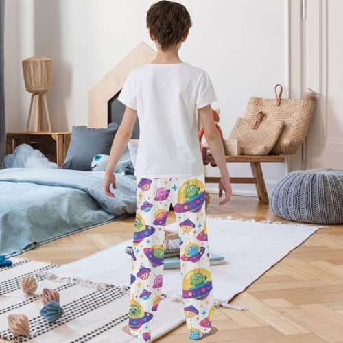 Boy's Pants Space Aliens Jogger Pants Elastic Waist Long Bottoms Trousers with Pockets 6-14 Years3