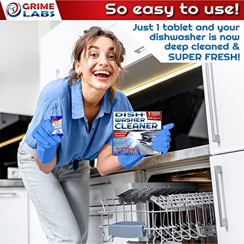 Image of Dishwasher Cleaner Deodorizer Descaler Tablets, 24 pack Heavy Duty Deep Clean and Natural Limescale Remover, Dish Washer Cleaner Machine Pods, 12 Months Supply