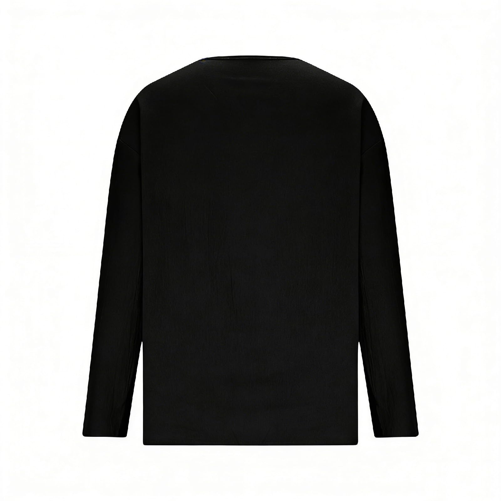 Linen Shirts for Women Long Sleeve V Neck Loose Tops Summer Beach Boho Casual Peasant Blouse - 5