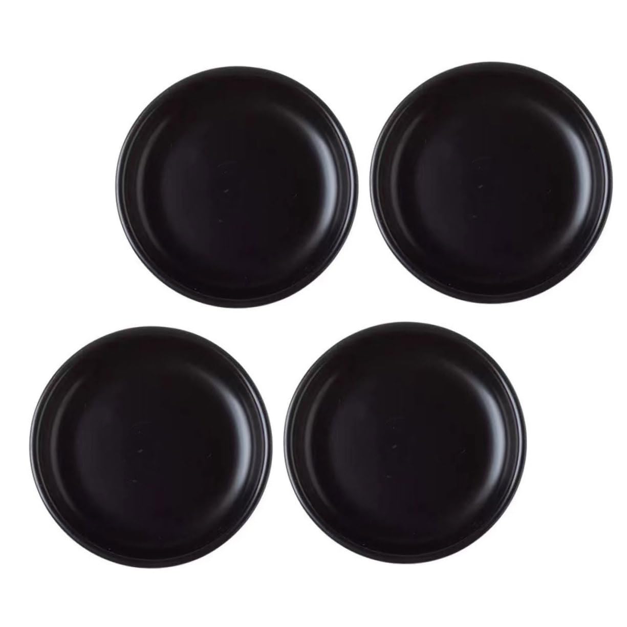 COLLBATH 4pcs Seasoning Dish Dipping Bowls Dipping Dishes Porcelain Saucers Dishes Tasting Dishes Sauce Dipping Holder Japanese Soy Sauce Soy Sauce Dish Fruit Bowl Black Ceramics re-usable
