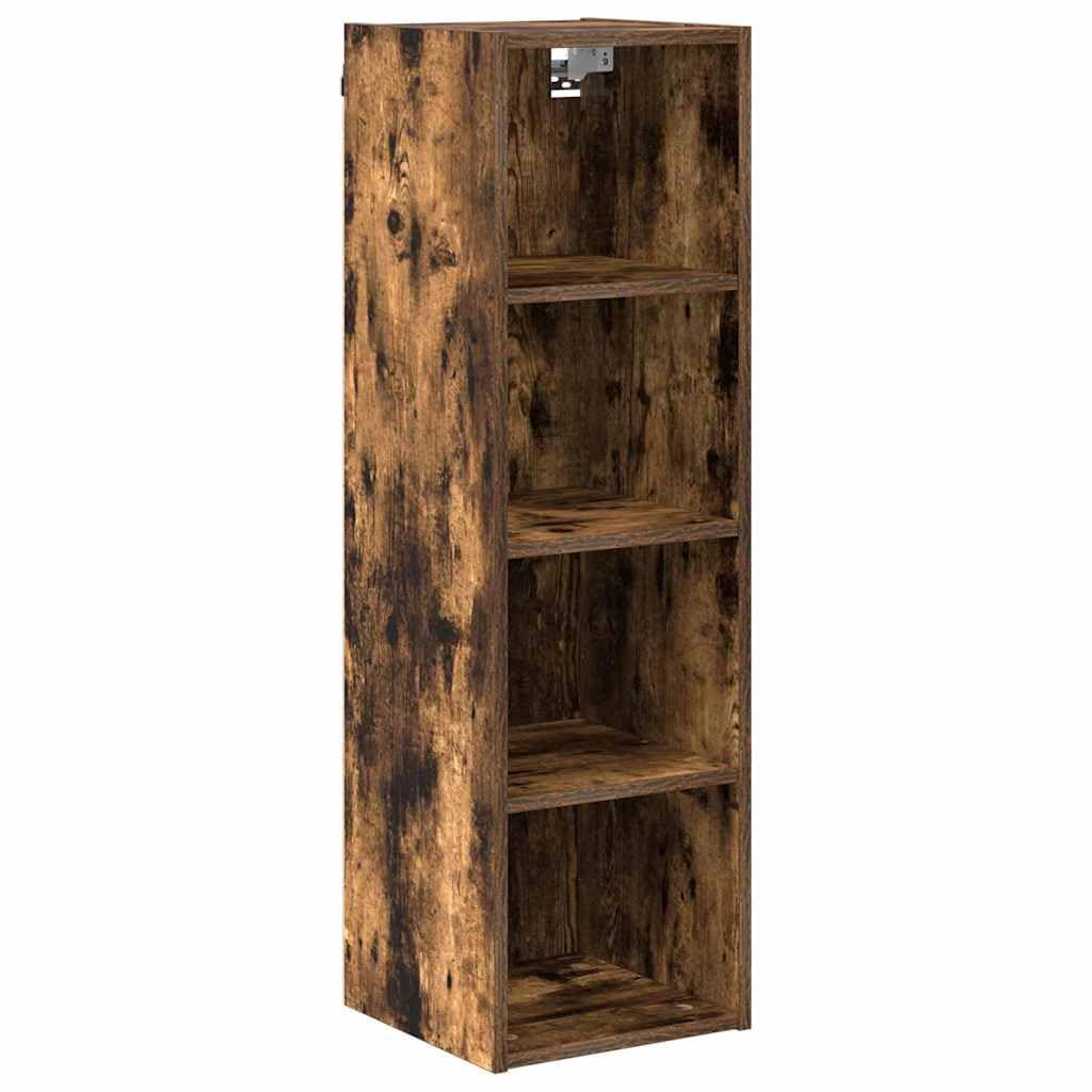 Hängeschrank für die Küche, Wandregal aus Holzwerkstoff in Geräucherte Eiche, moderner Küchenschrank mit Stauraum, 30 x 29,5 x 100 cm, für eine ordentliche Küchenorganisation