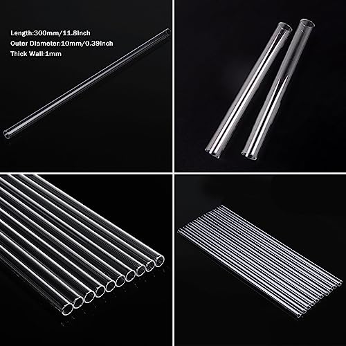 Skypro B309@#1044078 10Pcs 300Mm Long Borocilicate Glass Tubes Od 10Mm Thickness 1Mm Wall Glass Tube Laboratory Tubing Clear Tubes thumb #2