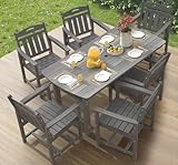 Ciokea HDPE Outdoor Dining Set, 7-Piece Patio Table and Chairs Set with Umbrella...