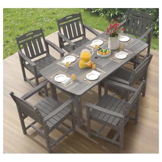 7-Piece Patio Dining Set with Umbrella Hole