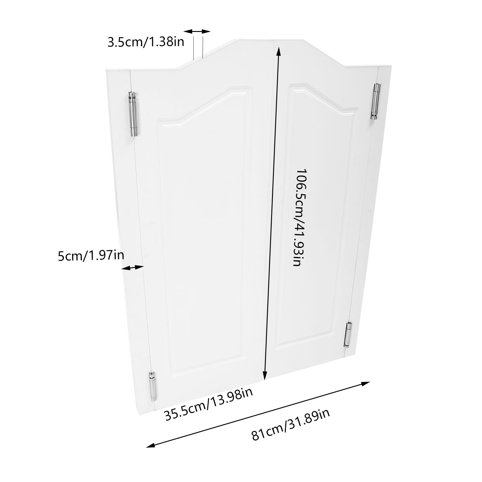 Porta basculante, porta a battente, porta del salone con cerniere in acciaio inox e chiusura automatica, angolo di rotazione di 180°, porte in legno per cucina, bar, caffetteria (81 × 106,5 × 3,5 cm)