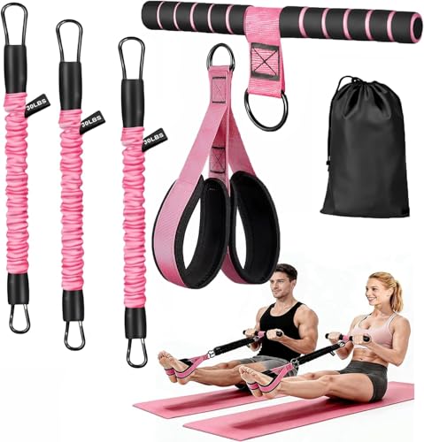 Pedal Widerstandsbänder Bänder Krafttraining Elastikband Resistance Bands Steppbrett Für Zuhause 3 Tubes Griffen Fitness Bauch Rumpf Arm Beintraining Pilates Ganzkörper-Krafttraining Heimtrainings
