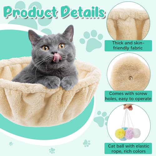 Cama hamaca para gato 14.6 pulgadas Beige 3 piezas miniatura 3