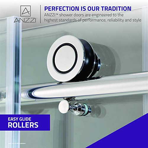 Anzzi 62 X 60 Inch Frameless Sliding Tub Door In Polished Chrome | Don Water Repellent Glass Shower Door With Seal Strip Parts And Handle | Easy Gilde Rollers Sliding Shower Door | Sd-Az17-01Ch #TOP3