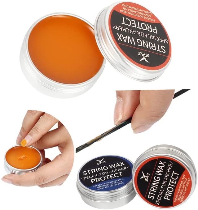 SOPOGER Archery Bow String Wax – Compound Bowstring Wax Reducing Friction Protective Rail Lube Bow Wax Accessories Preventing Fraying for Recurve Crossbow