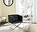 Safavieh Home Collection Celine Navy and Chrome Modern Glam Cross Leg Chair