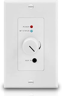 TNP Wireless Bluetooth Audio Receiver Wall Plate Mount, BT 5.0 aptX Music Streaming Adapter - 4 Speakers 120W Stereo Amplifier High Fidelity Audio Volume Control, 3.5mm Headphone AUX Input for Sound