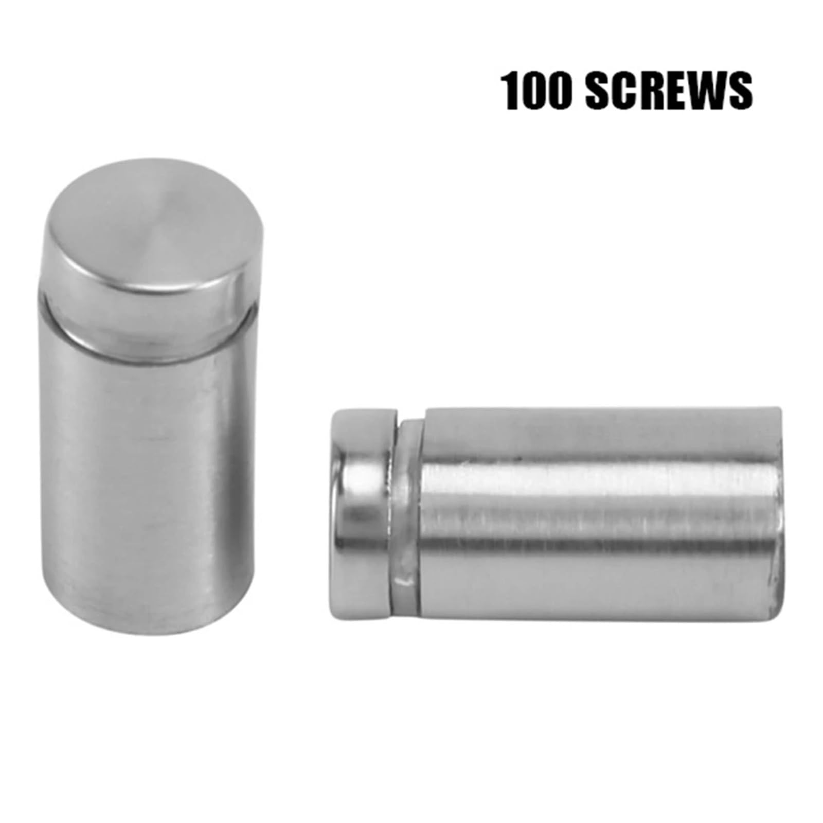 Mocowania dystansowe ze stali nierdzewnej, śruby dystansowe | Srebrna stal nierdzewna 25x12mm 100/200 szt.: Do akrylowych uchwytów do szkła szyldowego(100pcs)