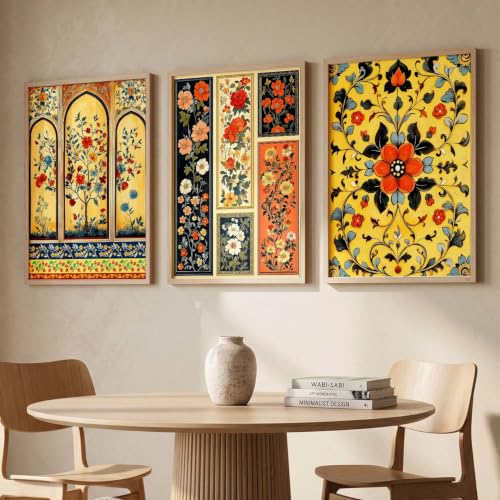 Image of kotart Art Home Decoration Indian Traditional Madhubani Paintings With Frame Vastu Peacock For Living Room Bed Room Hotel Wall Decor Digital Reprint Set of 3 (10X13 inch)