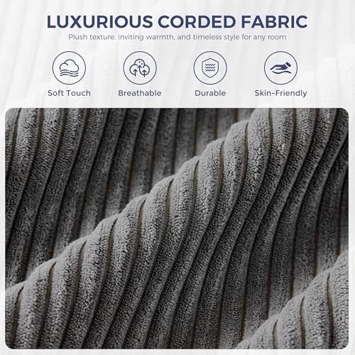 Image of MAXYOYO Modular Sectional Chaise Lounge Sofa, 2 Sets Upholstered Lounge Chair with Ottoman, Comfy Round+ Square Couch with Layered Cushion, Tufted Sleeper Chair for Living Room, No Assembly, Dark Grey