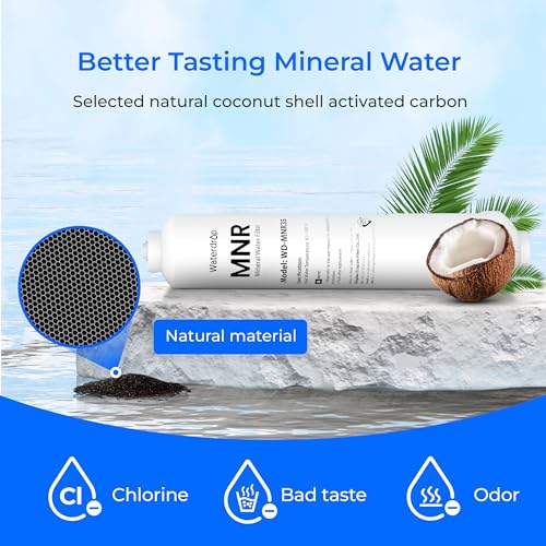 Waterdrop Remineralisation Inline-Wasserfilter, 1/4 Quick Connect Post Filter für Umkehrosmose-Filtersystem, Wiederherstellung essentieller Mineralien (2)