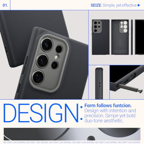 Image of CASEOLOGY by Spigen Nano Pop Back Cover Case Compatible with Samsung Galaxy S24 Ultra [Two Tone Color] S24 Ultra Case with Military Grade Drop Protection, Side Grip Patterns (TPU, PC | Black Sesame)