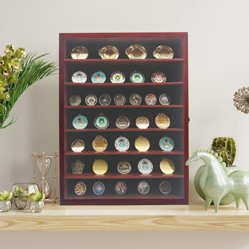 Image of 16x20 Shadow Box Frame with Removable Shelves, Red Deep Memory Box Display Case for Keepsake Collectibles, Coins Military Medals Pins Wedding Flowers