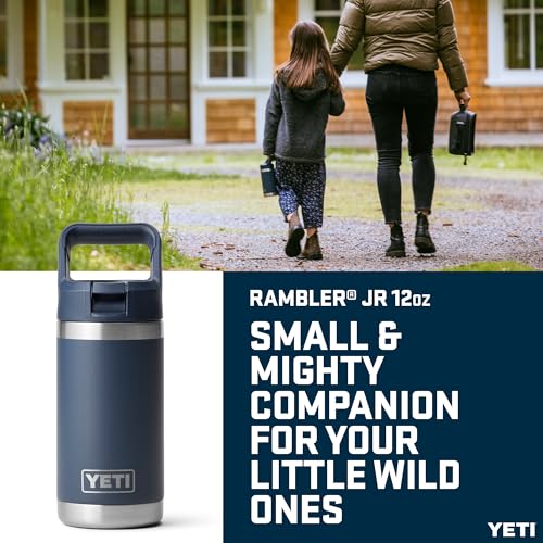 Image of YETI Rambler JR Children's Bottle with Colour Coordinated Straw Lid, Navy, 12 oz (355 ml)