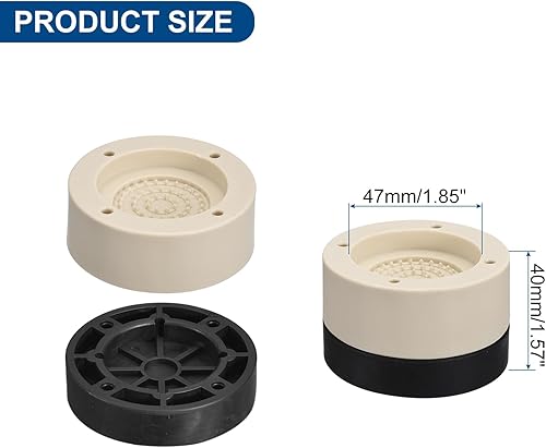 Miniatura 9 de uxcell Juego de 4 elevadores redondos para muebles, altura de 5.12 pulgadas, elevadores de cama ajustables para marco de cama, mesa, escritorio,