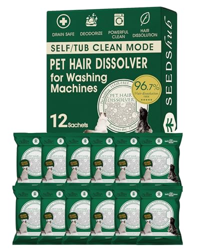 Pet Hair Dissolver for Washing Machine, Pet Hair Remover for Laundry, 96.7% Dissolution Rate, Dog Hair Remover, Cat Hair Remover, Up to 12 Months of Use, HE/Top/Front-Load Compatible, Septic Safe