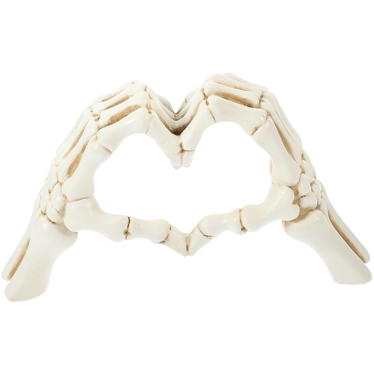 ARTIBETTERArtibetter Heart Hands Sculpture Gesture Heart Decoration Love Ornament Skeleton Hearts Sculpture Skull Couple Statue Heart Shape Figurine for for Home Bedroom Bookshelf Shelves Decor