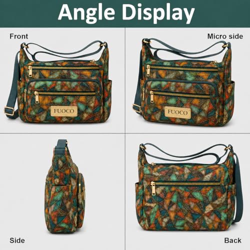Image of FUOCO Purse for Women Handbag| Office Shoulder Laptop Bag, College & Shopping | Stylish PU Vegan Leather Sling with Zipper | Big Side Bag | Everyday Travel Tote Party Purse