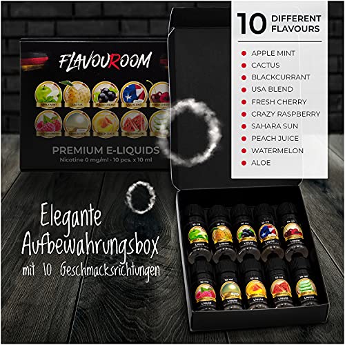 Flavouroom - Premium E Liquids 10 x 10 ml I Liquid ohne Nikotin I E-Liquid 50% VG I 50% PG I Liquid mit Aroma Anteil für… – Bild 3