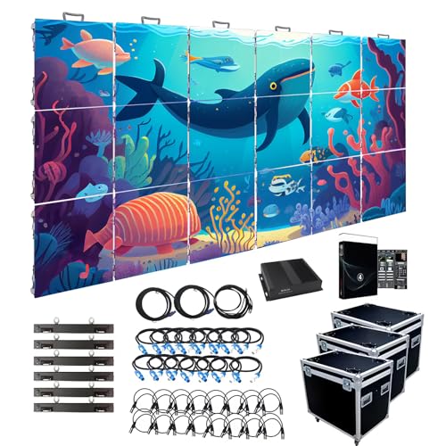 Image of P3.91 P4.81 Rental LED Display Screen, 3840Hz /1920Hz High Refresh Rate, IP65 Waterproof Outdoor LED Panels with Aluminum Cabinet, Mounting Frame for Stage Events (8, P4.81, 50 * 50cm(1.64 * 1.64ft))