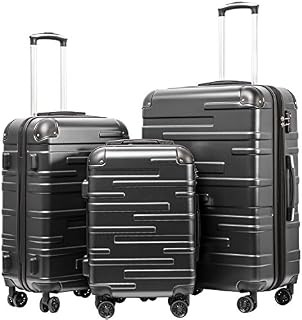 Coolife Luggage Expandable(only 28") Suitcase 3 Piece Set with TSA Lock Spinner 20in24in28in