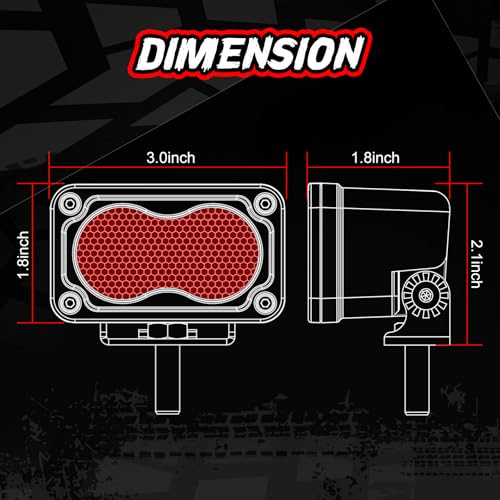 Image of 3 Inch LED Pod Lights Red Yellow Rear Fog LED Light Bar | Waterproof Auxiliary LED Cube Light Hunting Fishing Emergency Signal Work Lights for Truck UTV Pickup Motorcycle Boat