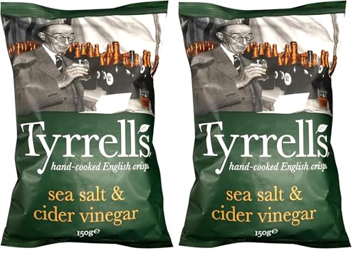 Tyrrell's Sachets de Chips Sel de Mer/Vinaigre de Cidre 150g (Lot de 2)