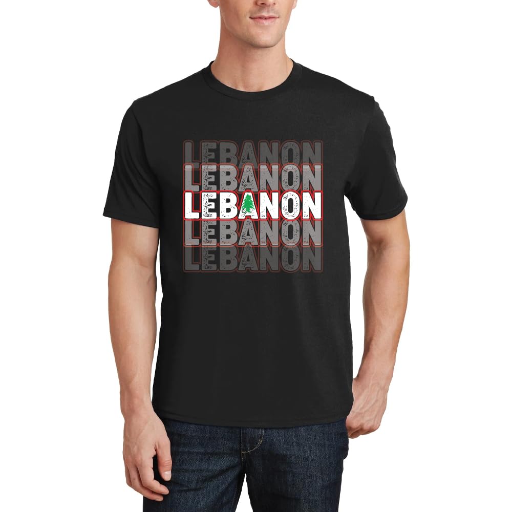 GenericLebanon National Day Adult Men's T-Shirt with Classic Round Neck Short Sleeve - Lebanese Independence Men's Tee