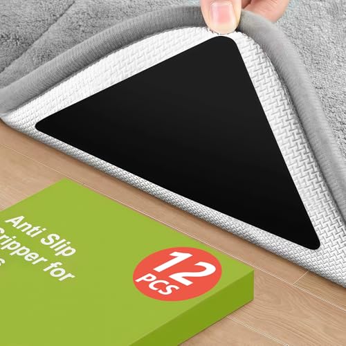 12 Pcs Rug Tape, Non Slip Carpet Tape for Hardwood...