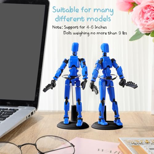 Image of Yaocom 24 Pcs Doll Stand Adjustable Action Figure Display Holder Support for 4-6 Inches Dolls, Creative Storage Stand for Home Shop Birthday Party Favor for Male Female(Black)