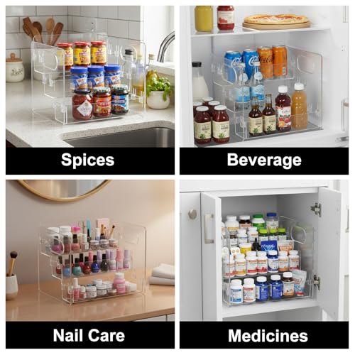 IPENP 3-Tier Vitamin Storage Organizer, Organizer For Vitamin Bottles And Medicine Bottle, Vitamin Bottle Organizer For Countertop, Bathroom Cabinet Storage Items Are Clearly Visible by IPENP - Used condition - Image 5