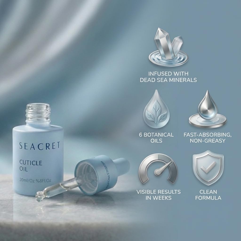SEACRET Cuticle Oil with Precision Dropper Applicator - Fast-Absorbing Oil for Dry, Cracked Nails, Non-Greasy Nail Care Treatment with Dead Sea Minerals, Calendula, Rosehip & Vitamin E, All Nail Types - Image 7