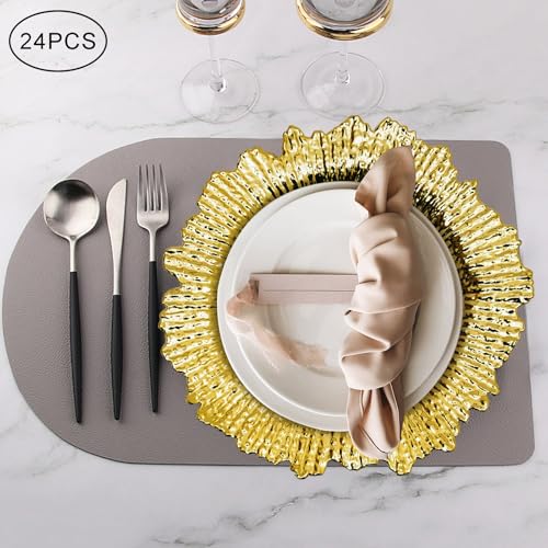 24 platos cargadores redondos de plástico 13 pulg miniatura 4