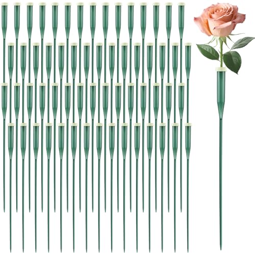 Image of Tessco for you 90 Pcs Floral Water Tubes 12 Inch Floral Tubes Plastic Flower Supplies for Fresh Flowers with Rubber Cap for Flower Stem Arrangements Florist Supplies(Green)