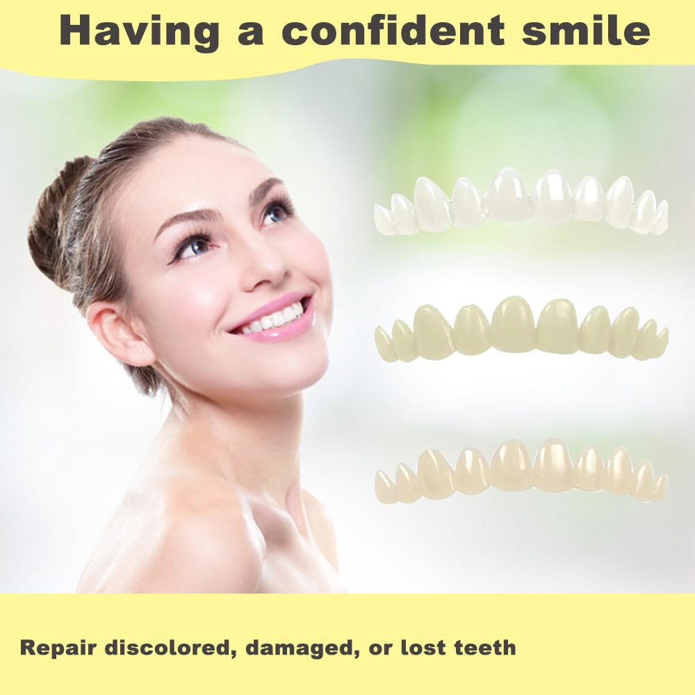 Teeth repair kit - fix the lost teeth and broken teeth quickly restore a confident smile. The perfect tooth combination of 3 colors makes it look more natural.