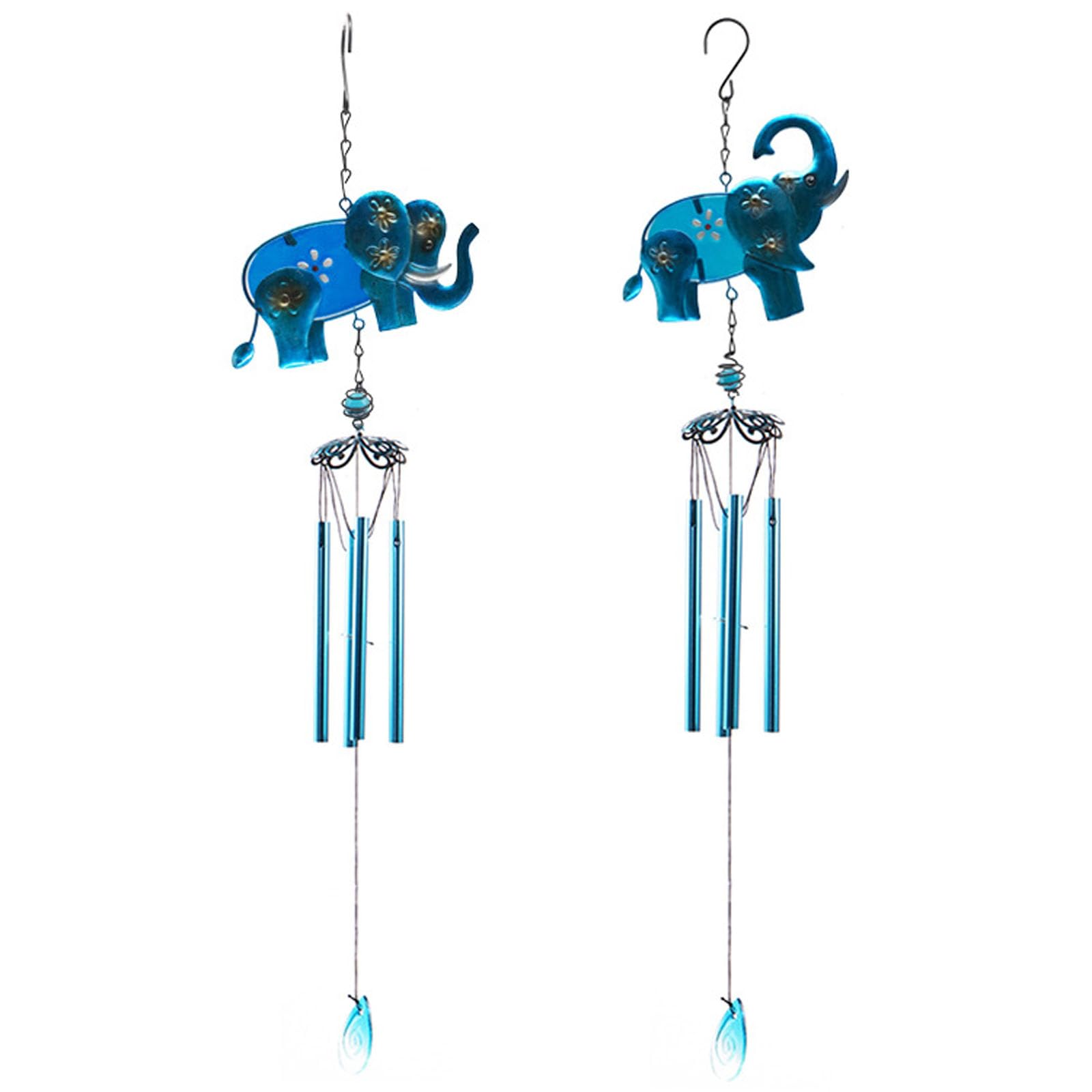 carotoe 2pcs Elephant Wind Chimes Outdoor Memorial Windchimes Decoration Hanging Wind Chimes for Outside Garden Yard Backyard Elephant Windchimes Outdoors