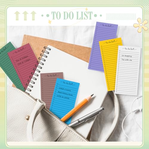 Image of Censen 10 Pack 500 Sheets to Do List Notes Daily Checklist Notepad with 50 Sheets Undated Memo Pad Color Block Shopping List Weekly Plan Notepad Organizer Planners(Assorted Color,Lined)