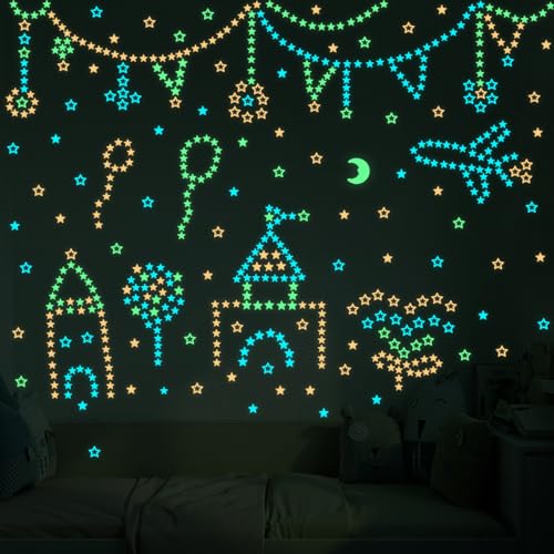 Pegatinas de Estrellas y Luna Fluorescentes para Pared miniatura 5