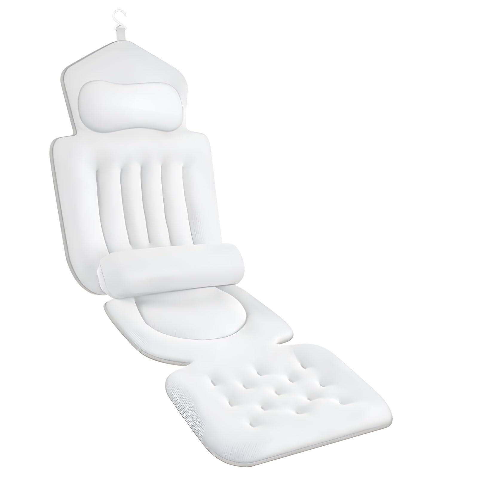 Ergonomic Bathtub Mat with Lumbar for Comfortable Safe Bathing Featuring Fast Drain Technology Nonslip Pad