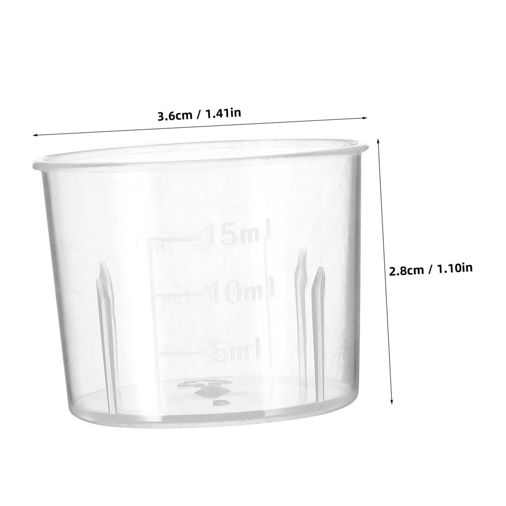 HEALLILY 100pcs Small Measuring Cups with Scale 15ml Graduated Lab Equipment for Accurate Measuring Ideal for Cooking Baking and Scientific Experiments