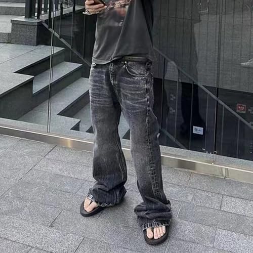 Men s and Women s Same Long Pants Washed Micro Flared Jeans3