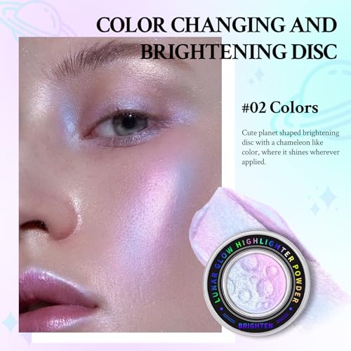 Chameleon Face Highlighter Palette, Multichrome Glitter Shimmer Highlighter Makeup, Holographic Sparkle Color Shifting Inner Corner Eye Highlighter Illuminator, Silky Creamy Mineral Eyeshadow2 - Image 3
