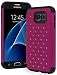 Galaxy S7 Case, Bastex Heavy Duty Slim Fit Hybrid Rubber Silicone Cover with Bling Rhinestone Premium Dual Shock Phone Case for Samsung Galaxy S7 (Hot Pink)