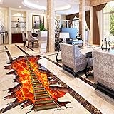 CAICOME 3D Underwater World Floor Stickers Self-Adhesive Sea World Starfish Fishes Suspension Bridge DIY Wall Decal DIY Sea Animals Life Murals Wallpaper for Bathroom Kids Girls Baby Bedroom Decor