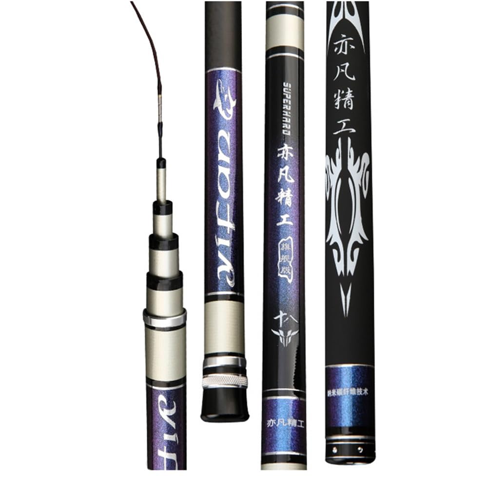 Canna da Pesca telescopica da 3,6 m a 8,1 m per Carpe | Ad alto tenore di carbonio e ultra rigida(4.8m)